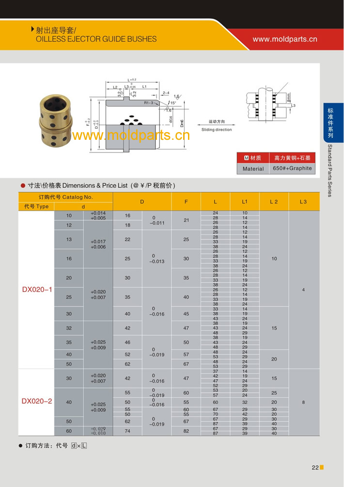 東莞大翔模具配件有限公司專業(yè)生產(chǎn)射出座導(dǎo)套，射出座導(dǎo)套的材質(zhì)、熱處理、硬度、標(biāo)準(zhǔn)、型號等詳情說明和介紹，您可以通過本頁面下單留言或者發(fā)送詢/報價