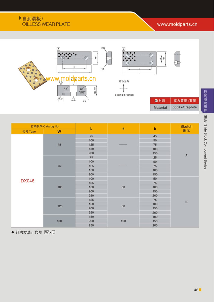 東莞大翔模具配件有限公司專業(yè)生產自潤滑板，自潤滑板的材質、熱處理、硬度、標準、型號等詳情說明和介紹，您可以通過本頁面下單留言或者發(fā)送詢/報價